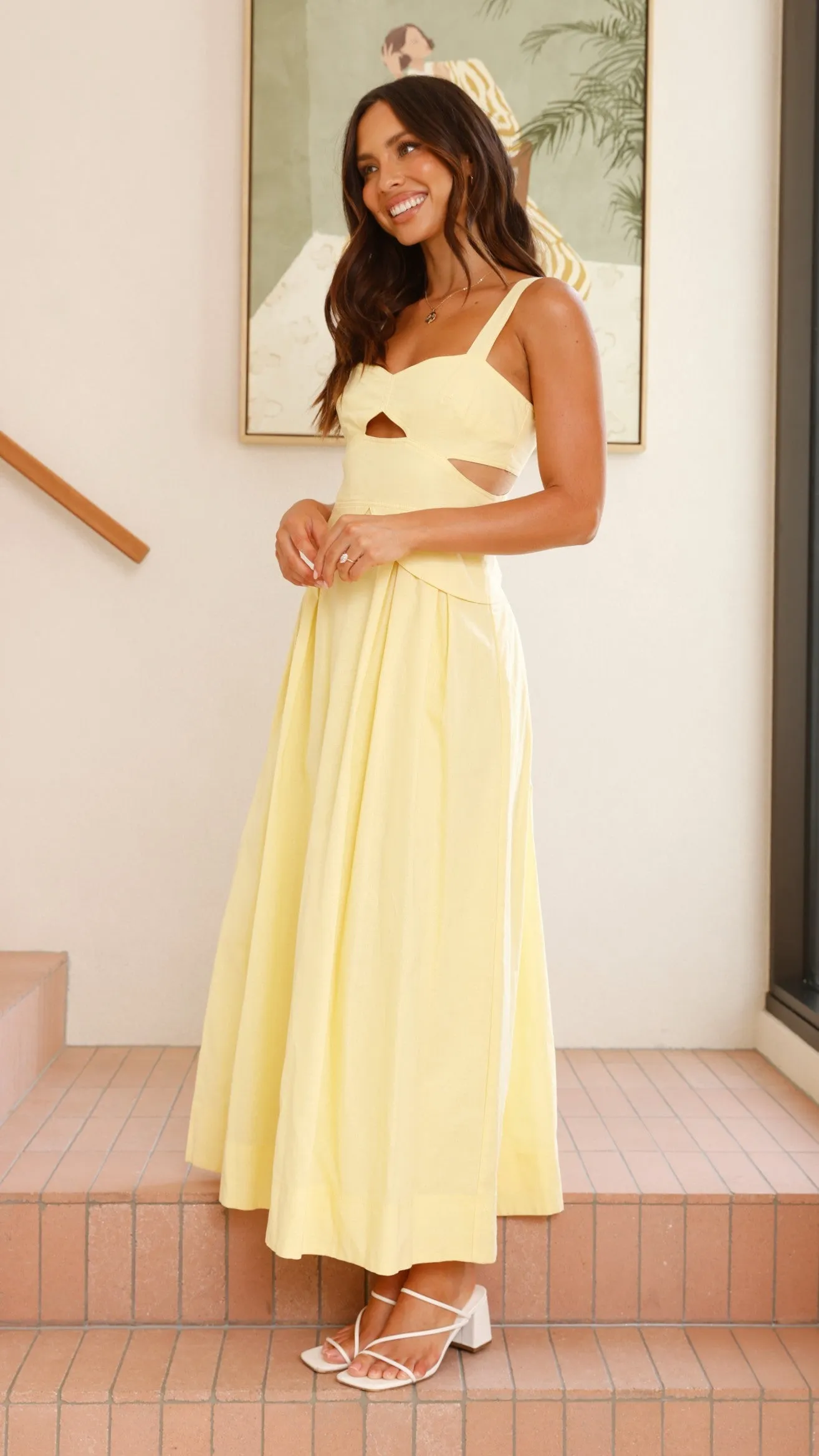 Harleigh Midi Dress - Yellow