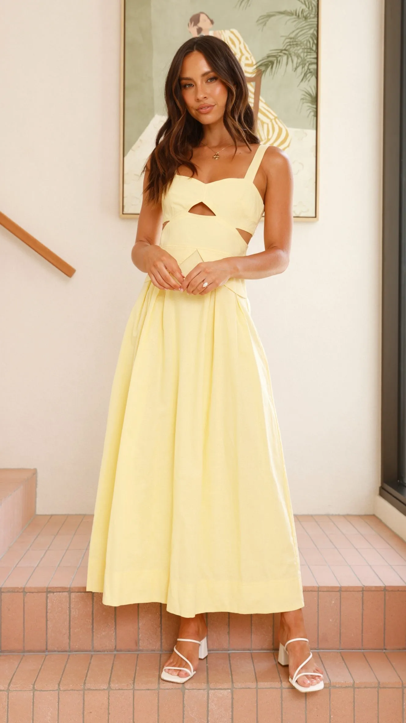 Harleigh Midi Dress - Yellow