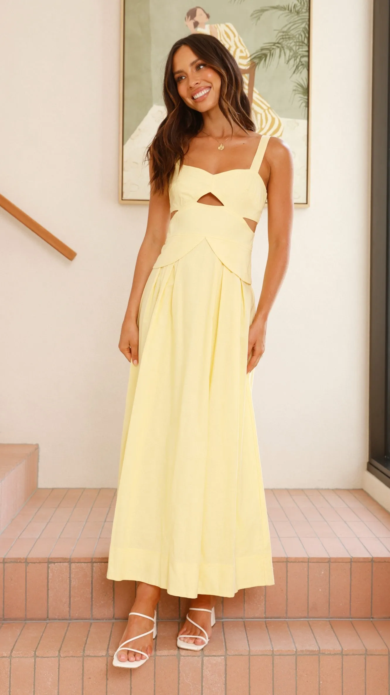 Harleigh Midi Dress - Yellow