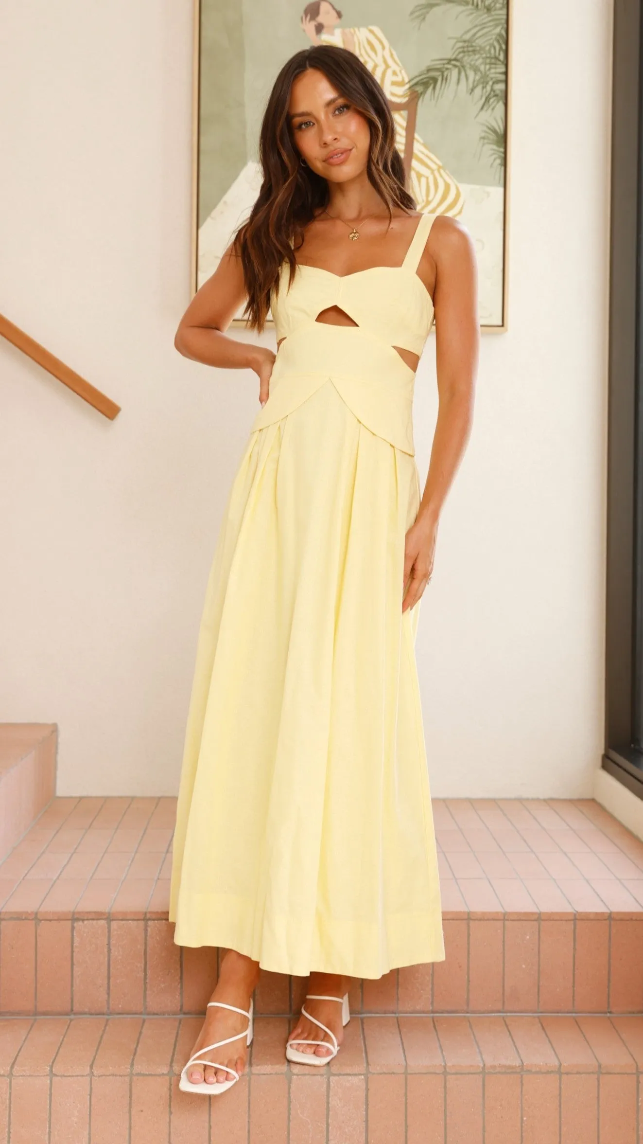 Harleigh Midi Dress - Yellow