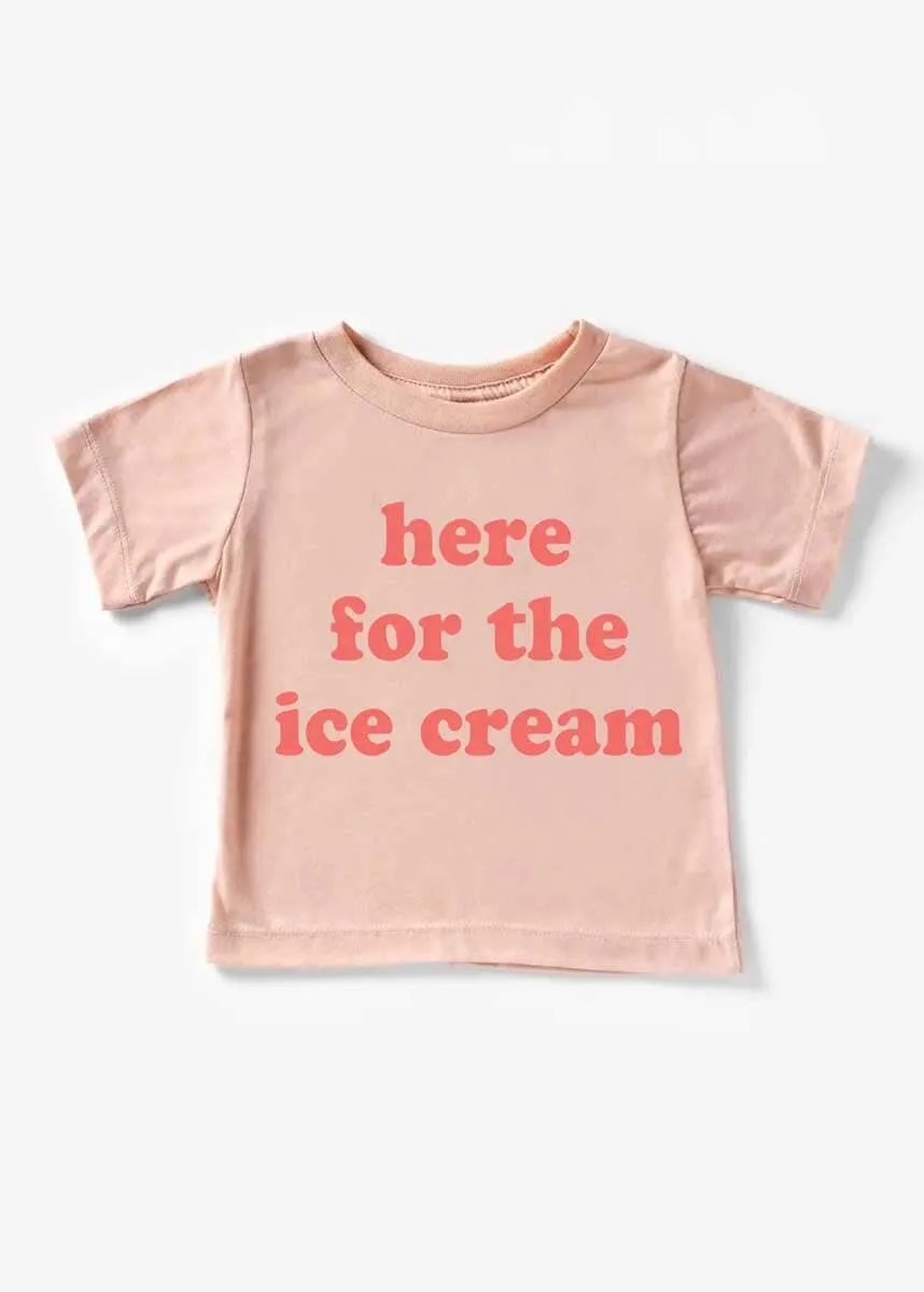 Here For The Ice Cream Toddler Tee - Peach