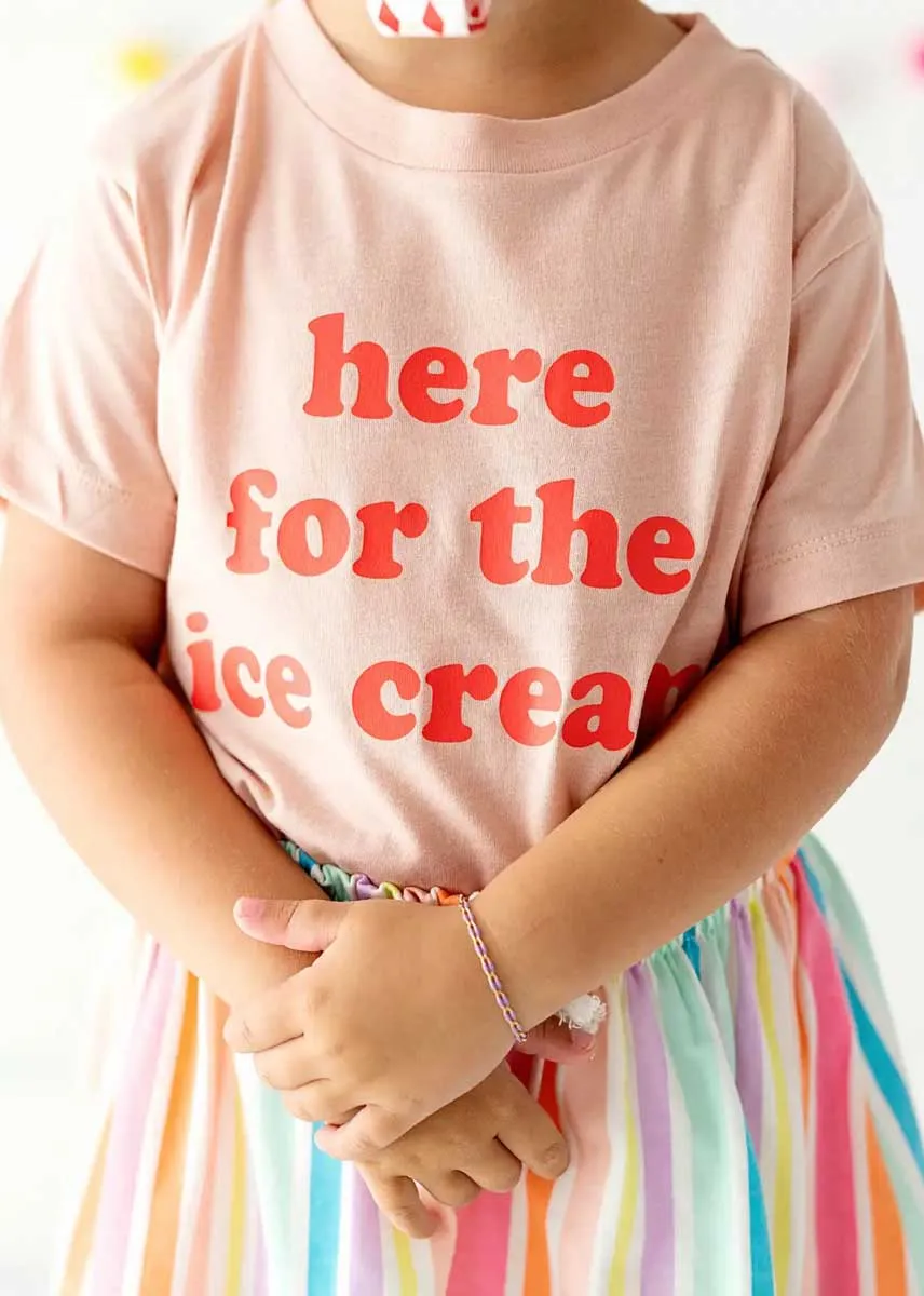 Here For The Ice Cream Toddler Tee - Peach