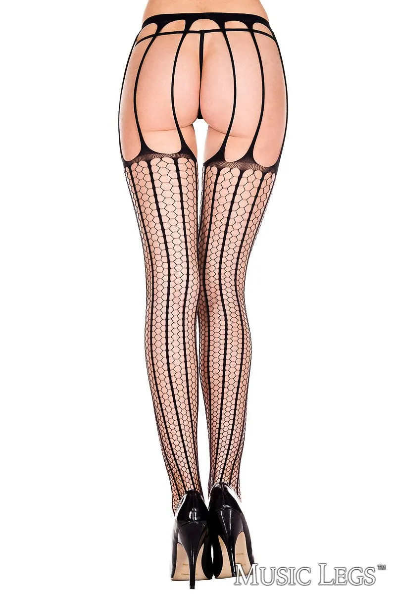Hexagonal Suspender Pantyhose
