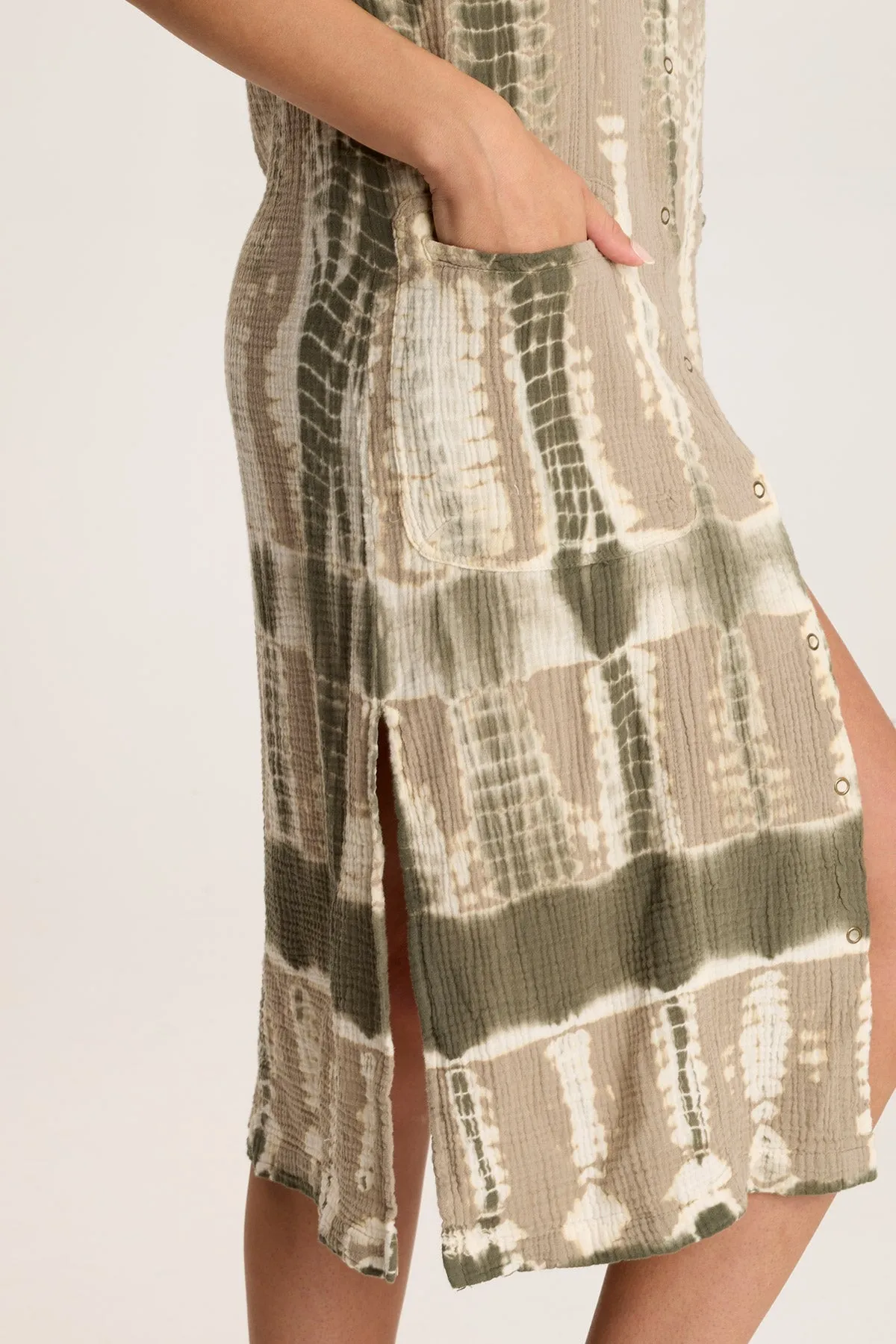Hogue Gauze Duster Dress with Snap Front