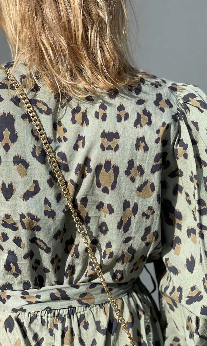 HOSS Amrita Green Animal Print Dress