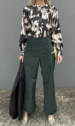 HOSS Manhattan Velvet Trouser - Forest Green