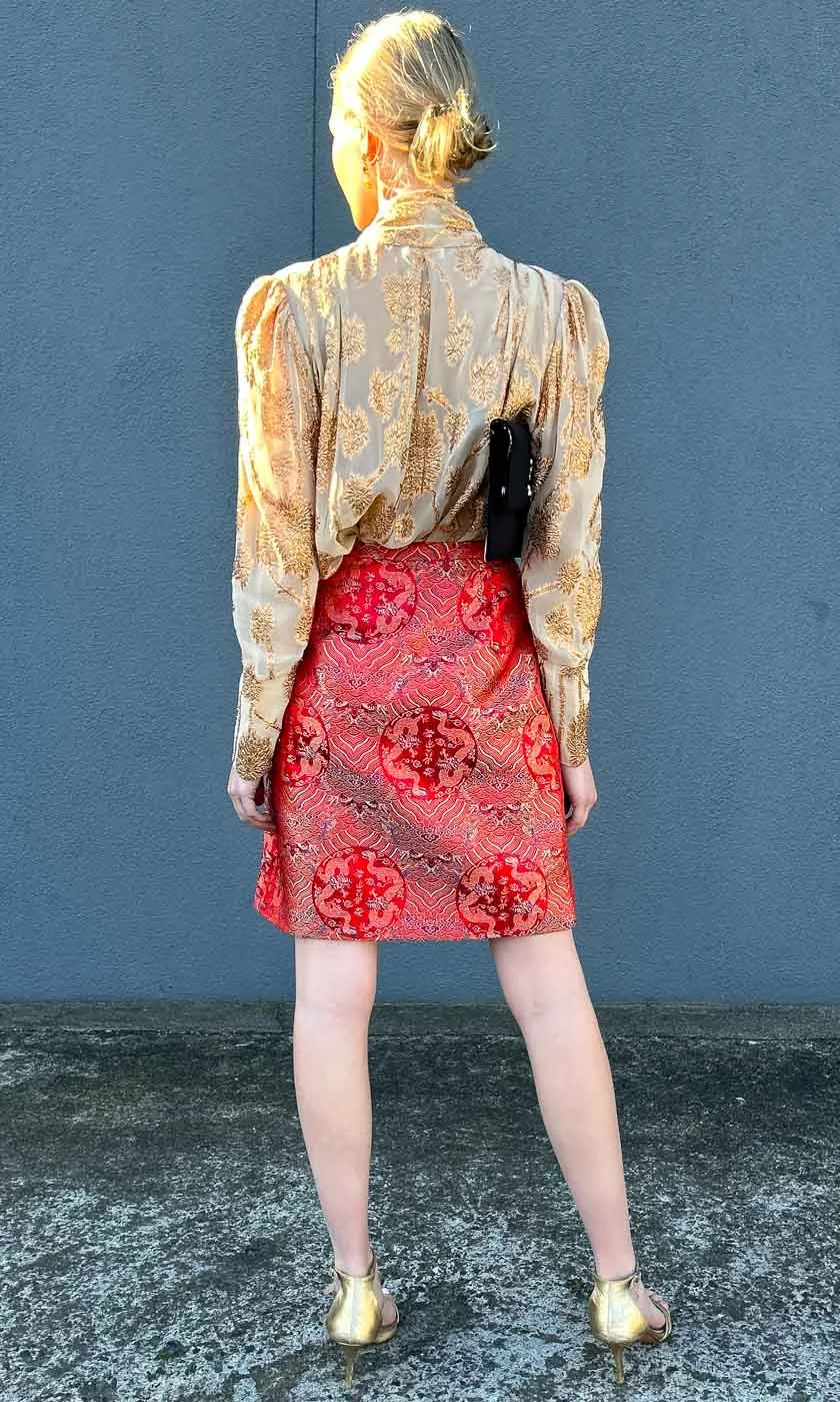 HOSS Silk Azlan Skirt - Red Dragon