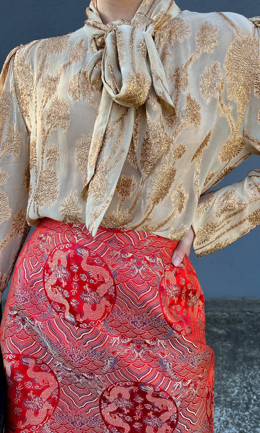 HOSS Silk Azlan Skirt - Red Dragon