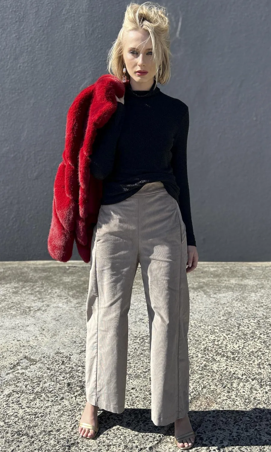 hoss Tribeca Velvet CORD  Trouser - Sand