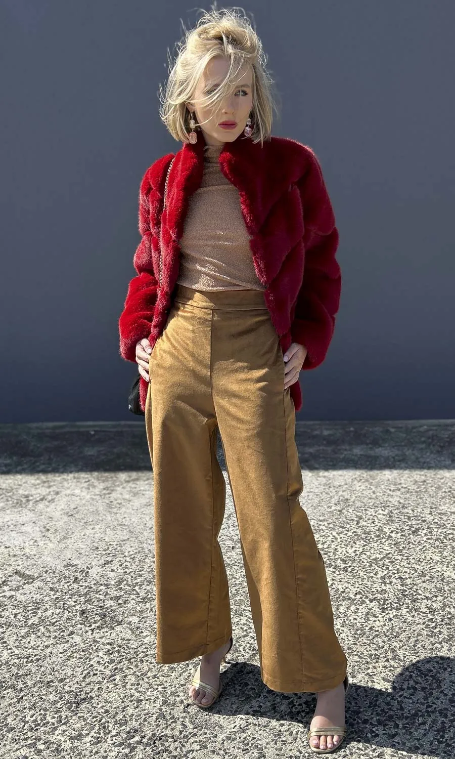 hoss Tribeca Velvet Trouser - Dark Gold