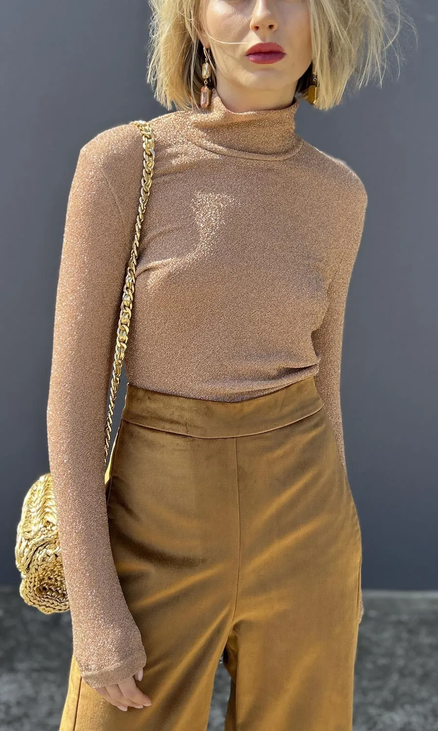 hoss Tribeca Velvet Trouser - Dark Gold