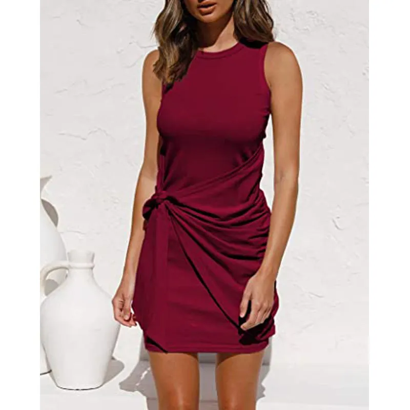 Hot Style Bow-Knot Dress Sleeveless Round Neck