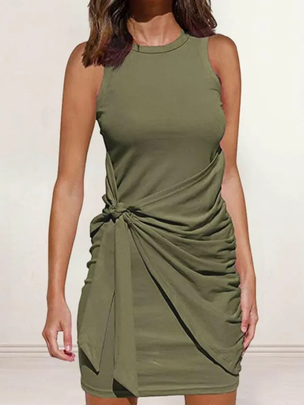 Hot Style Bow-Knot Dress Sleeveless Round Neck
