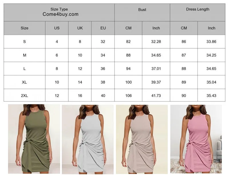 Hot Style Bow-Knot Dress Sleeveless Round Neck
