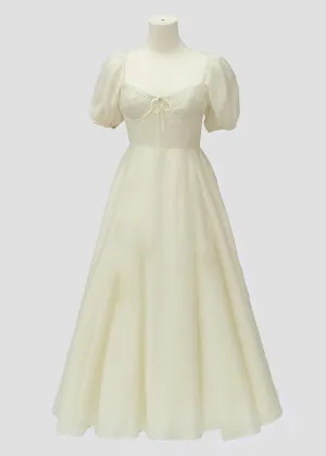 Hunter Puff Sleeve Midi Dress - Cream