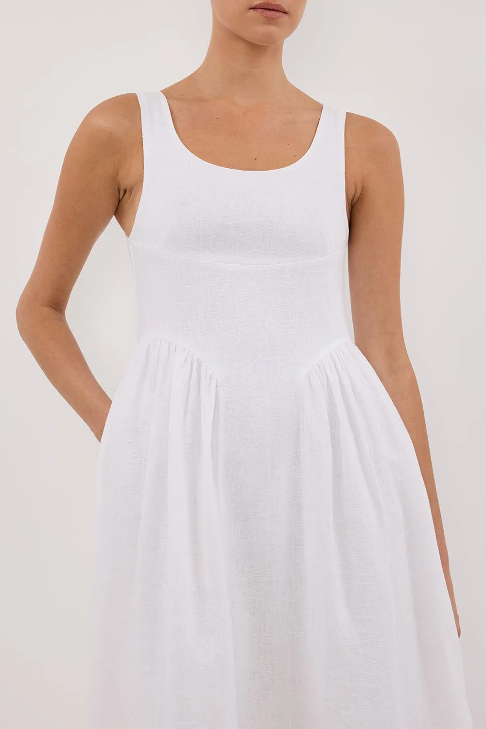 IBIZA WHITE LINEN DRESS