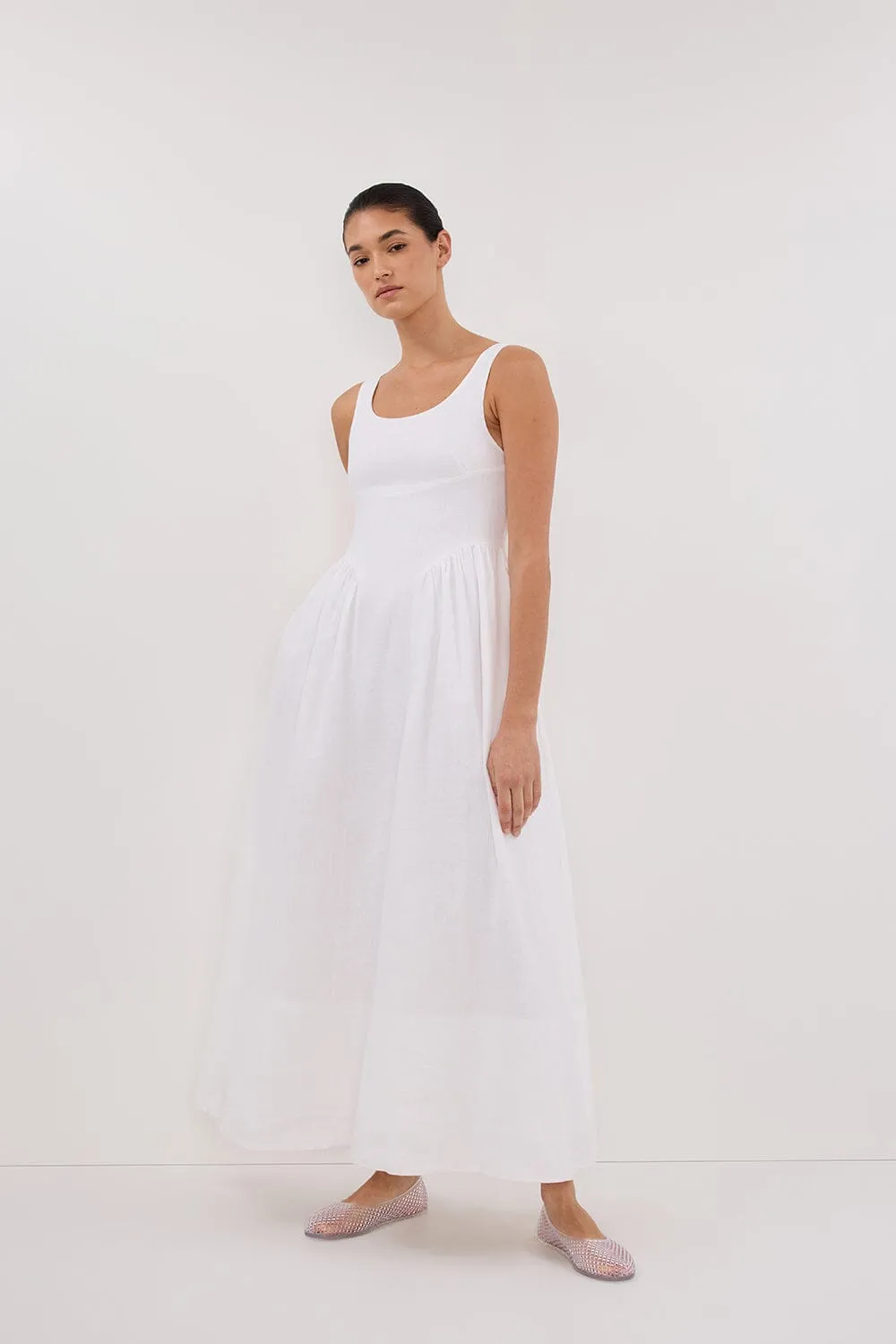 IBIZA WHITE LINEN DRESS