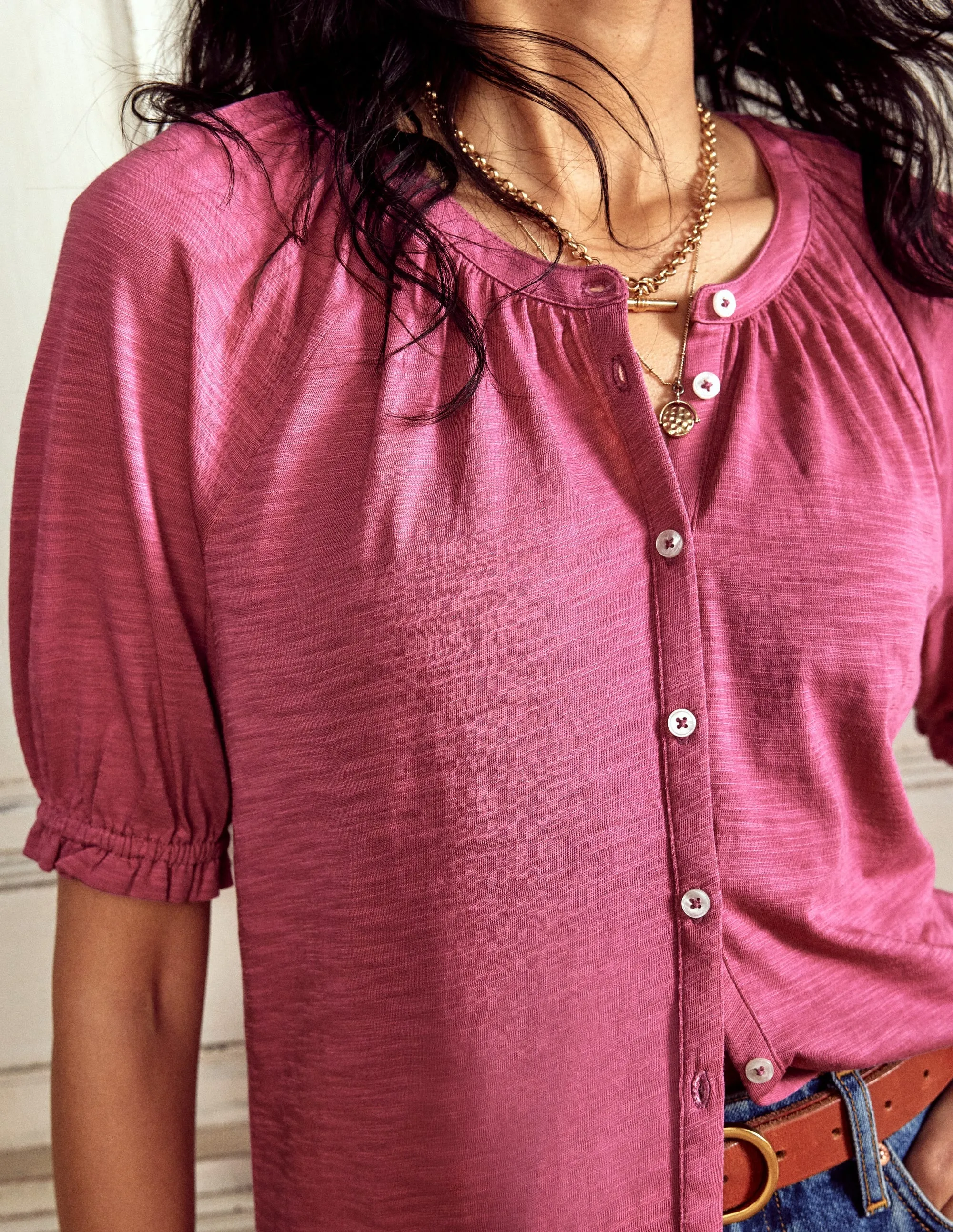 Isla Jersey Shirt-Purple Damson