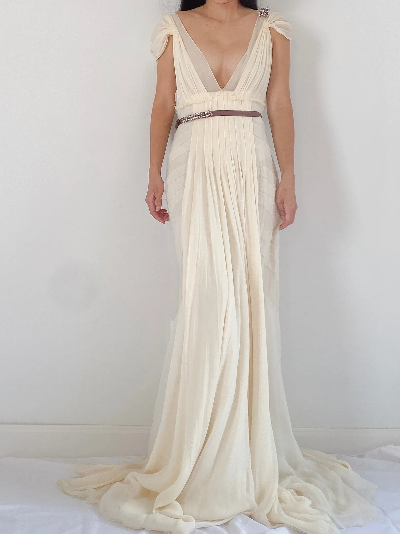 J. Mendel Light Yellow Silk Dress - S