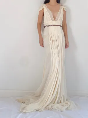 J. Mendel Light Yellow Silk Dress - S