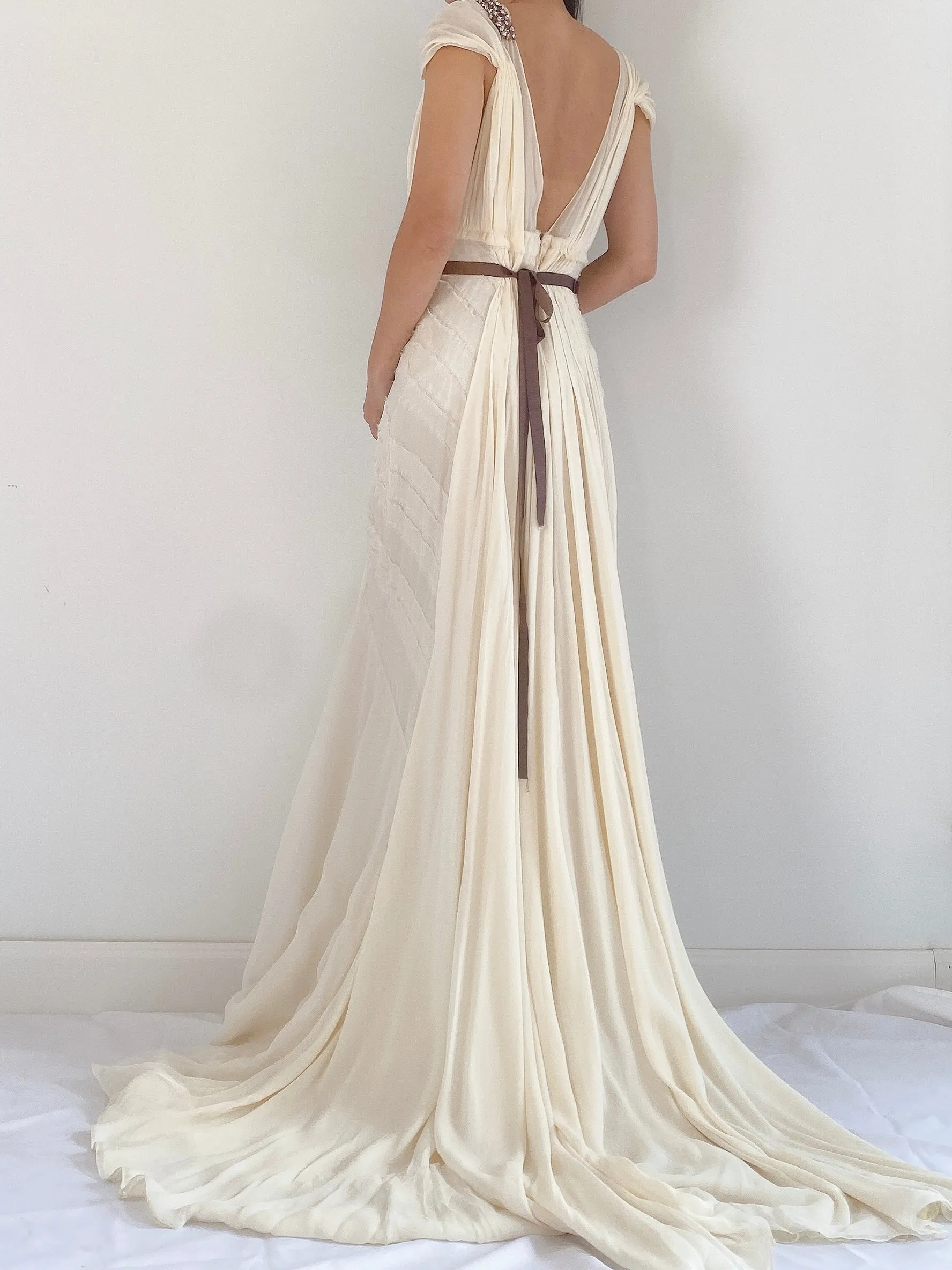 J. Mendel Light Yellow Silk Dress - S