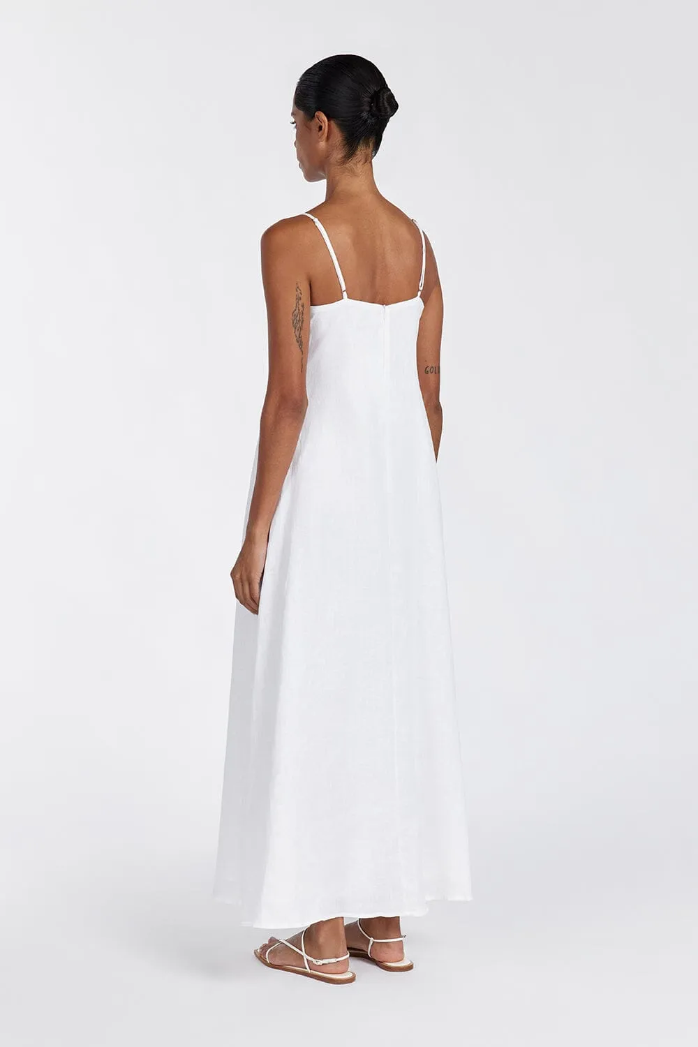 JEM WHITE LINEN MAXI DRESS
