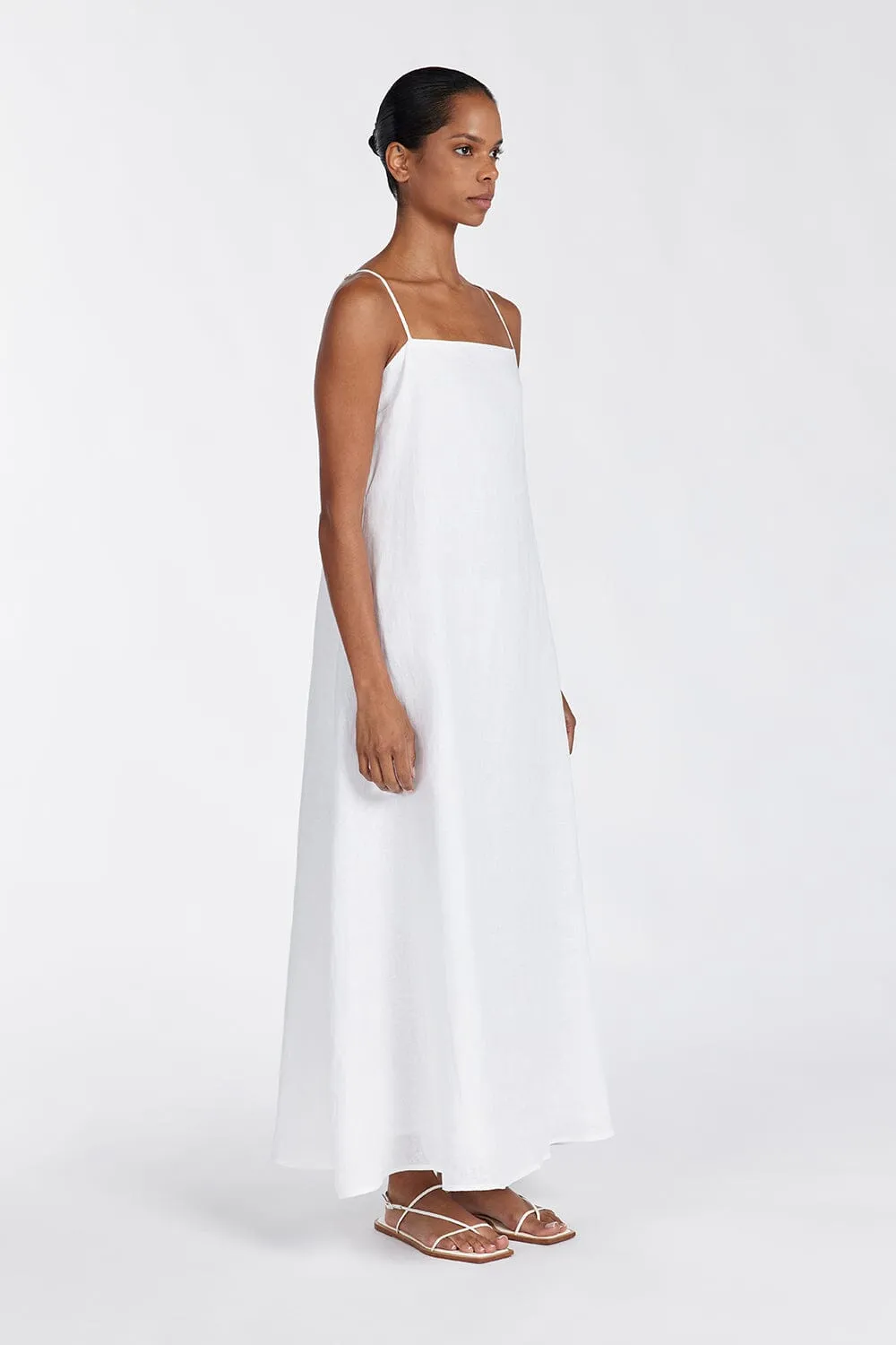 JEM WHITE LINEN MAXI DRESS