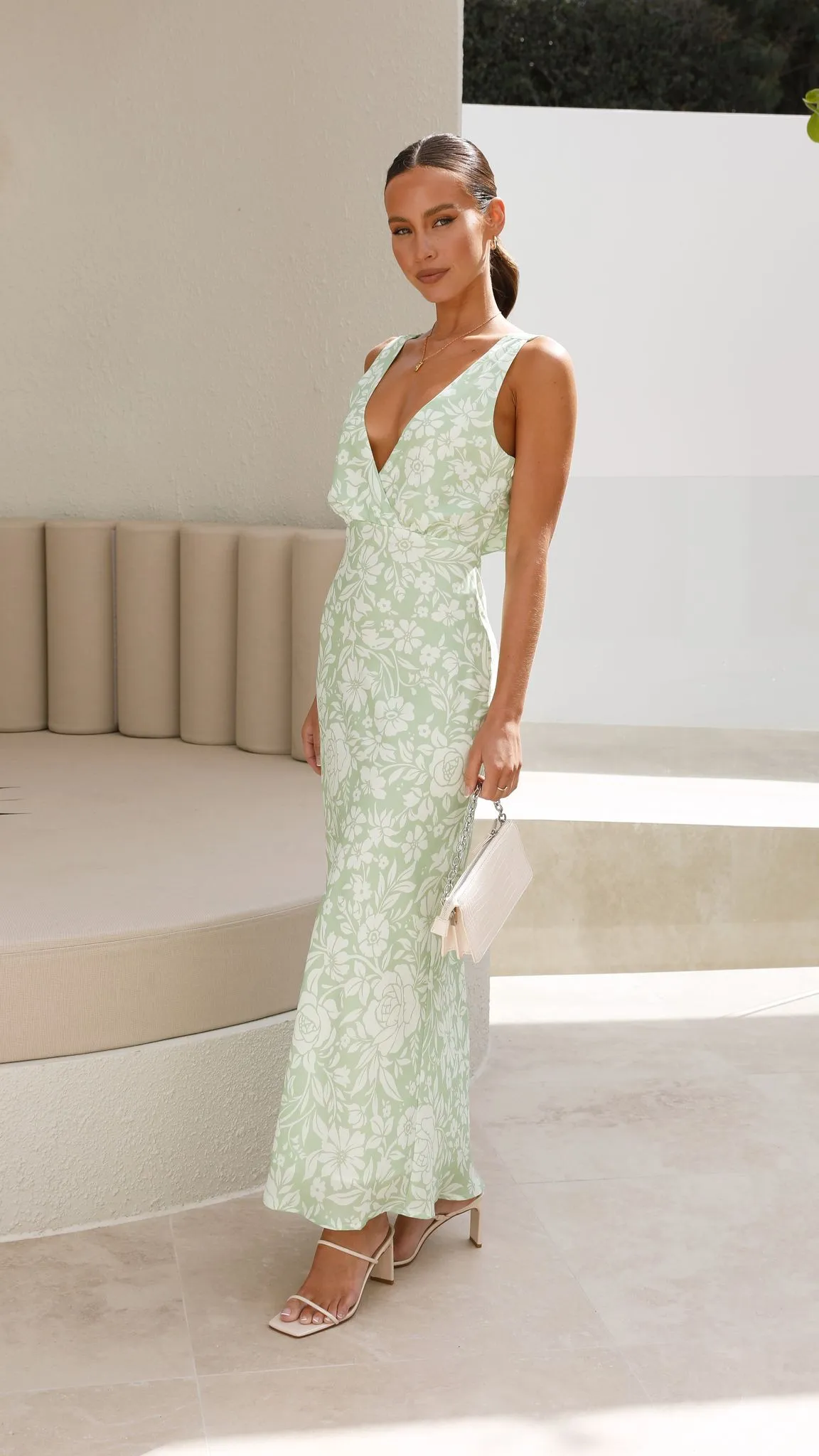 Julietta Maxi Dress - Green Floral