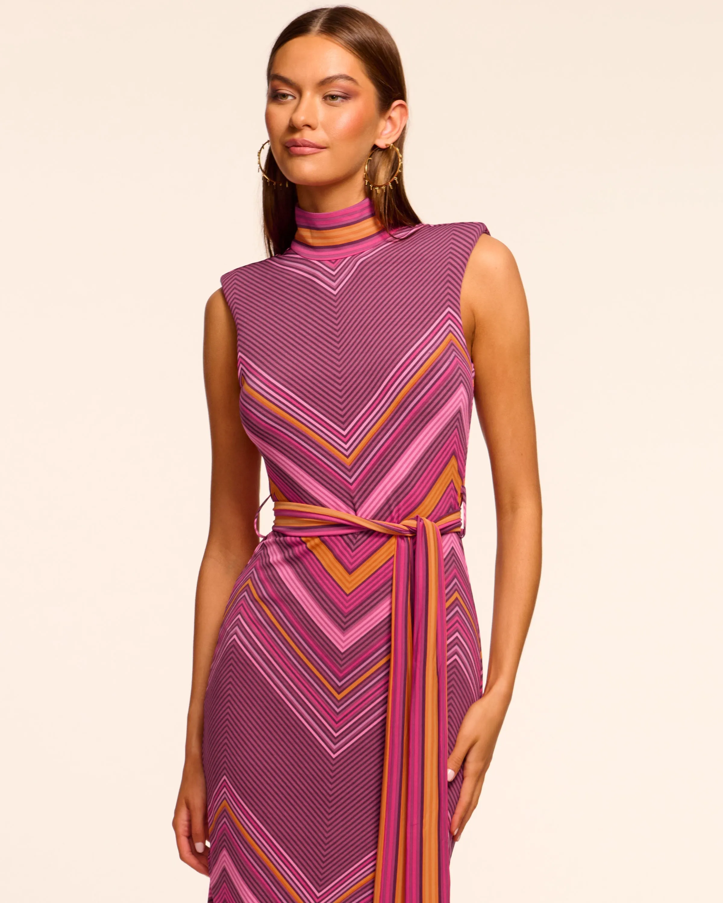Karolina Chevron Knit Midi Dress