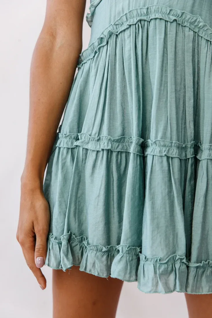 Laney Low Back Cami Strap Dress Olive