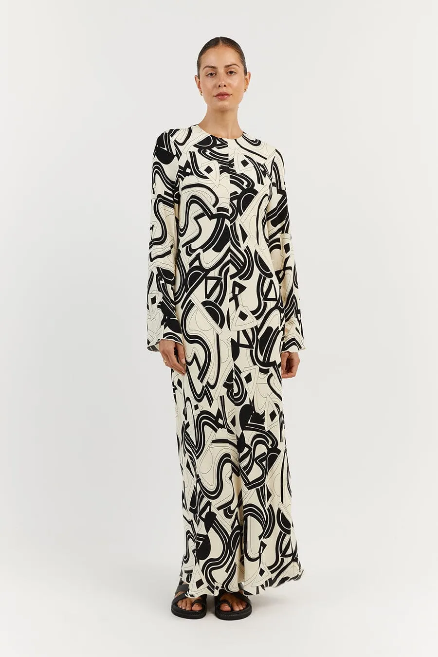 LAYTON CREAM SLEEVED DRESS