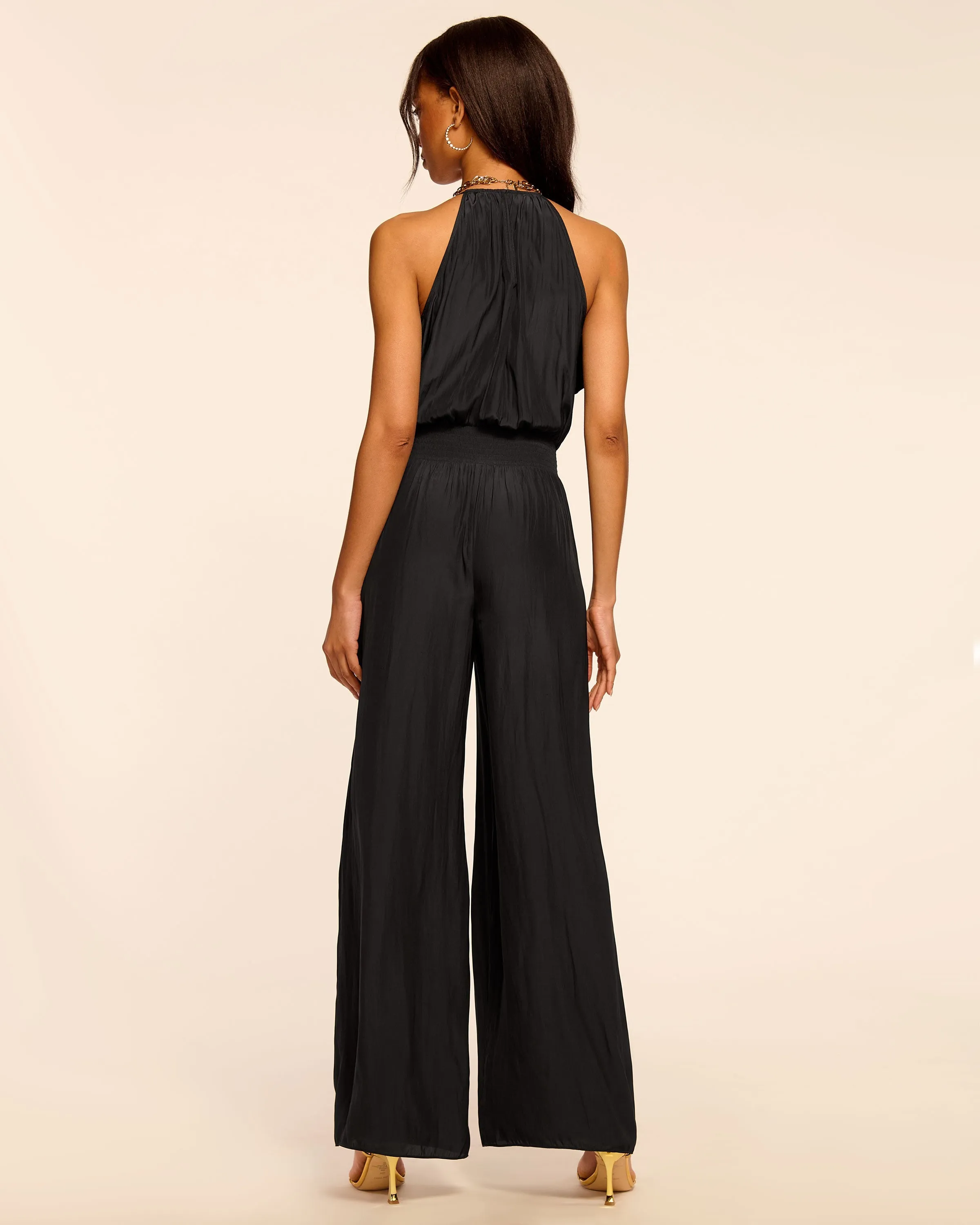 Leilani V-Neck Smocked Waist Jumpsuit