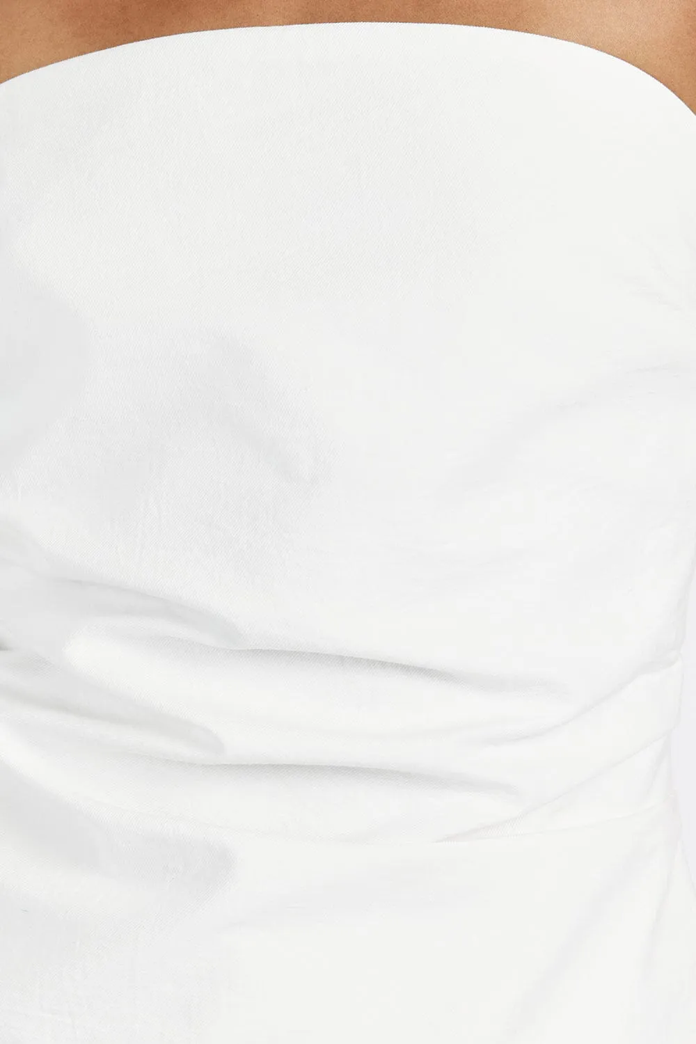 LEO WHITE STRAPLESS TUNIC