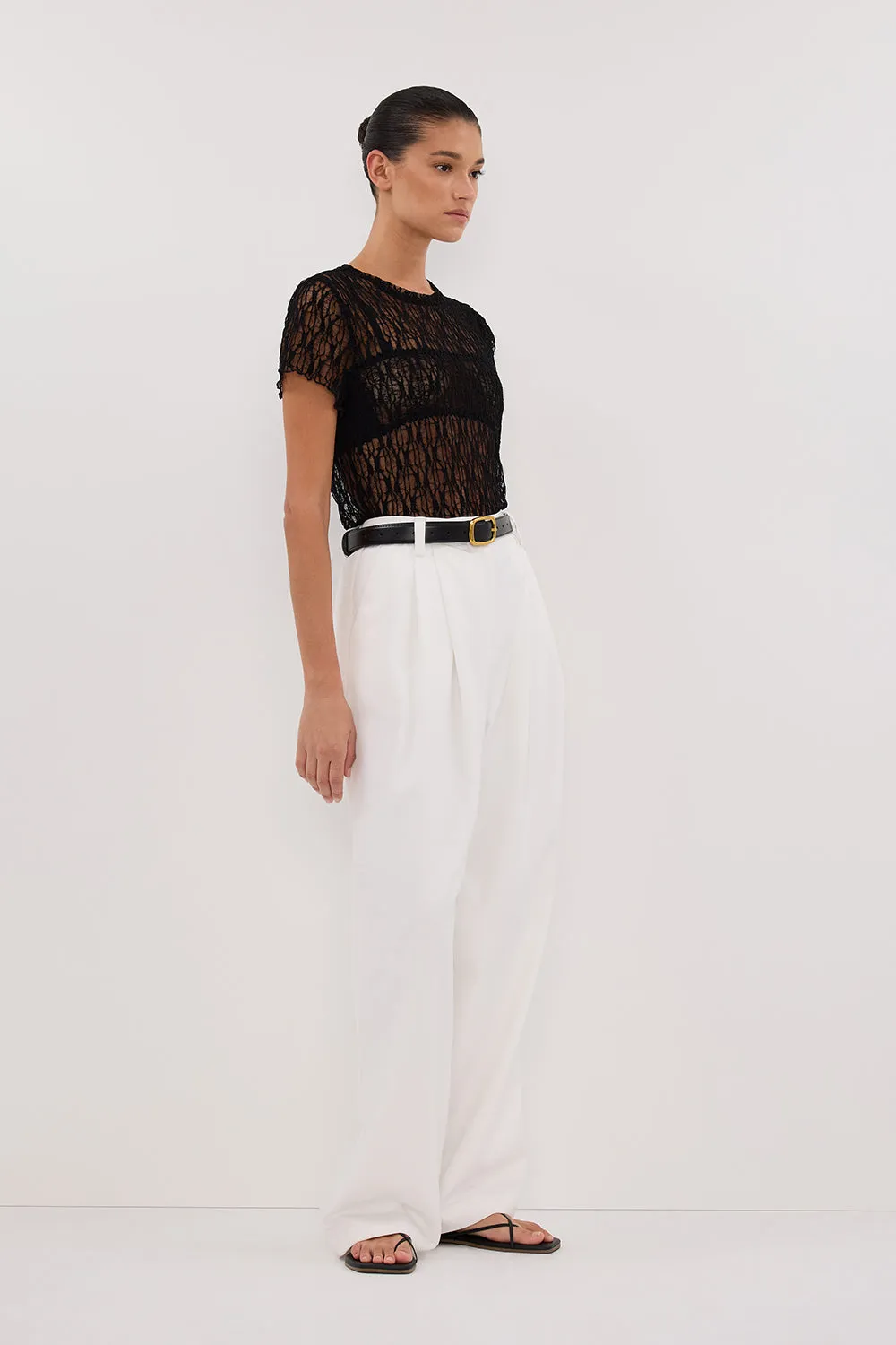 LIZZIE BLACK LACE CAP SLEEVE TOP