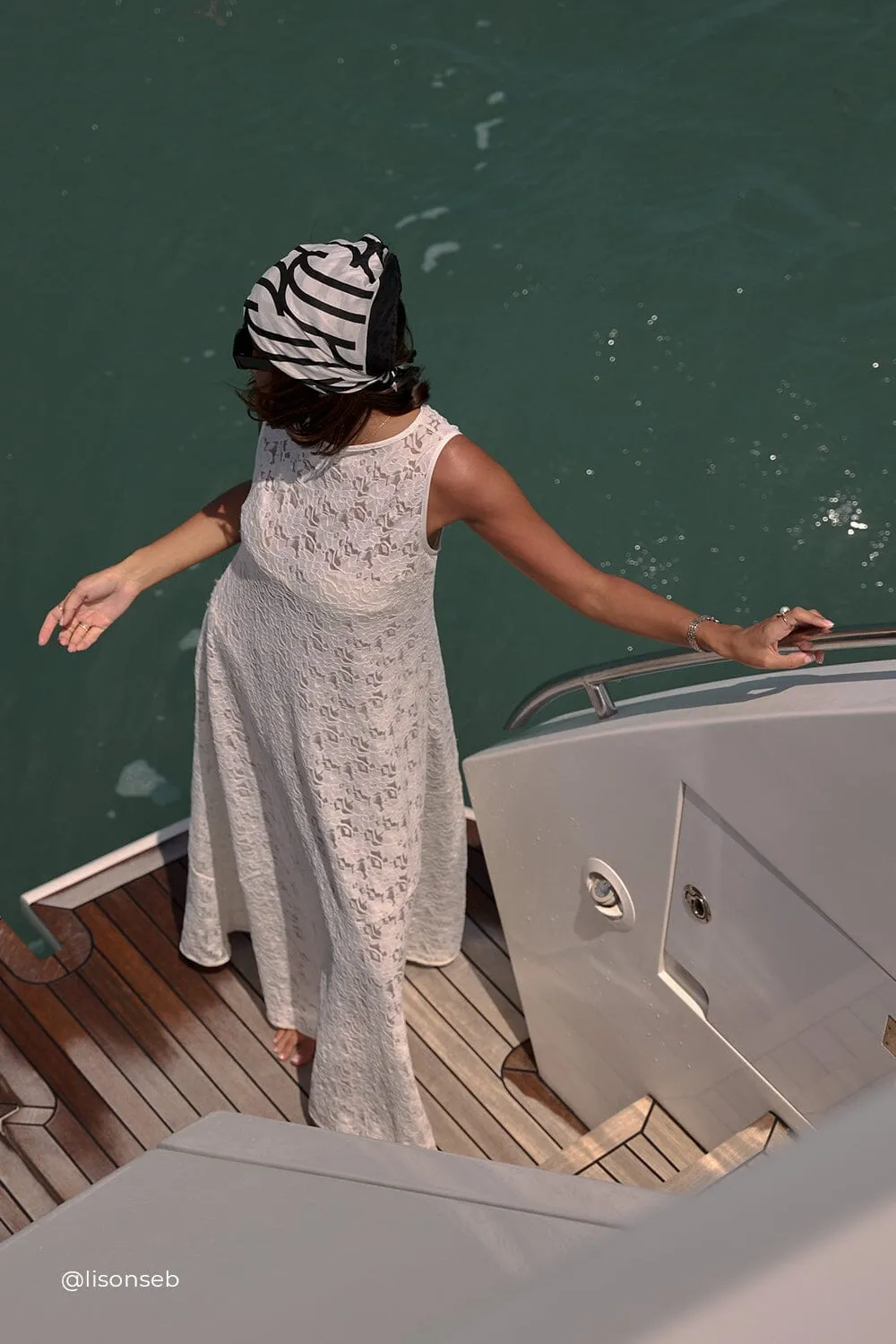 LOULA WHITE LACE MIDI DRESS