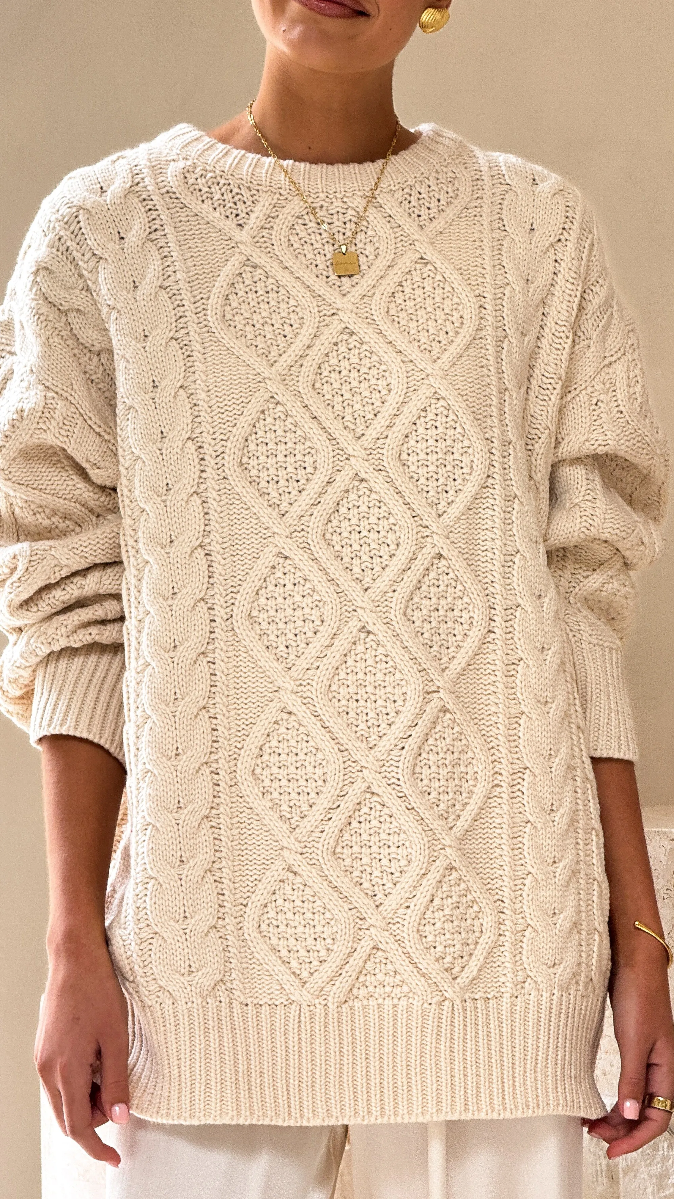 Luna Knit Sweater - Cream
