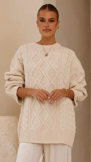 Luna Knit Sweater - Cream