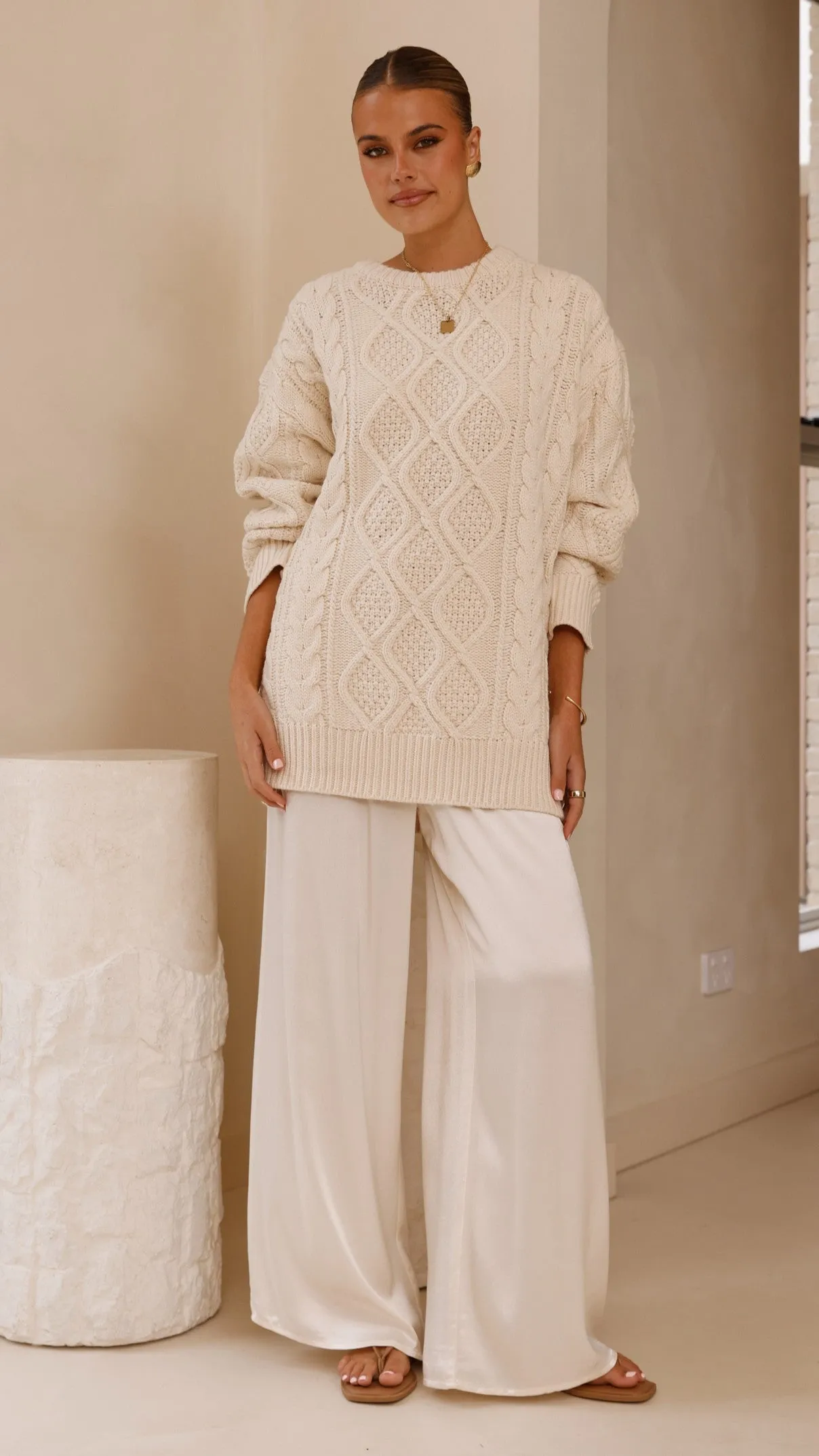 Luna Knit Sweater - Cream