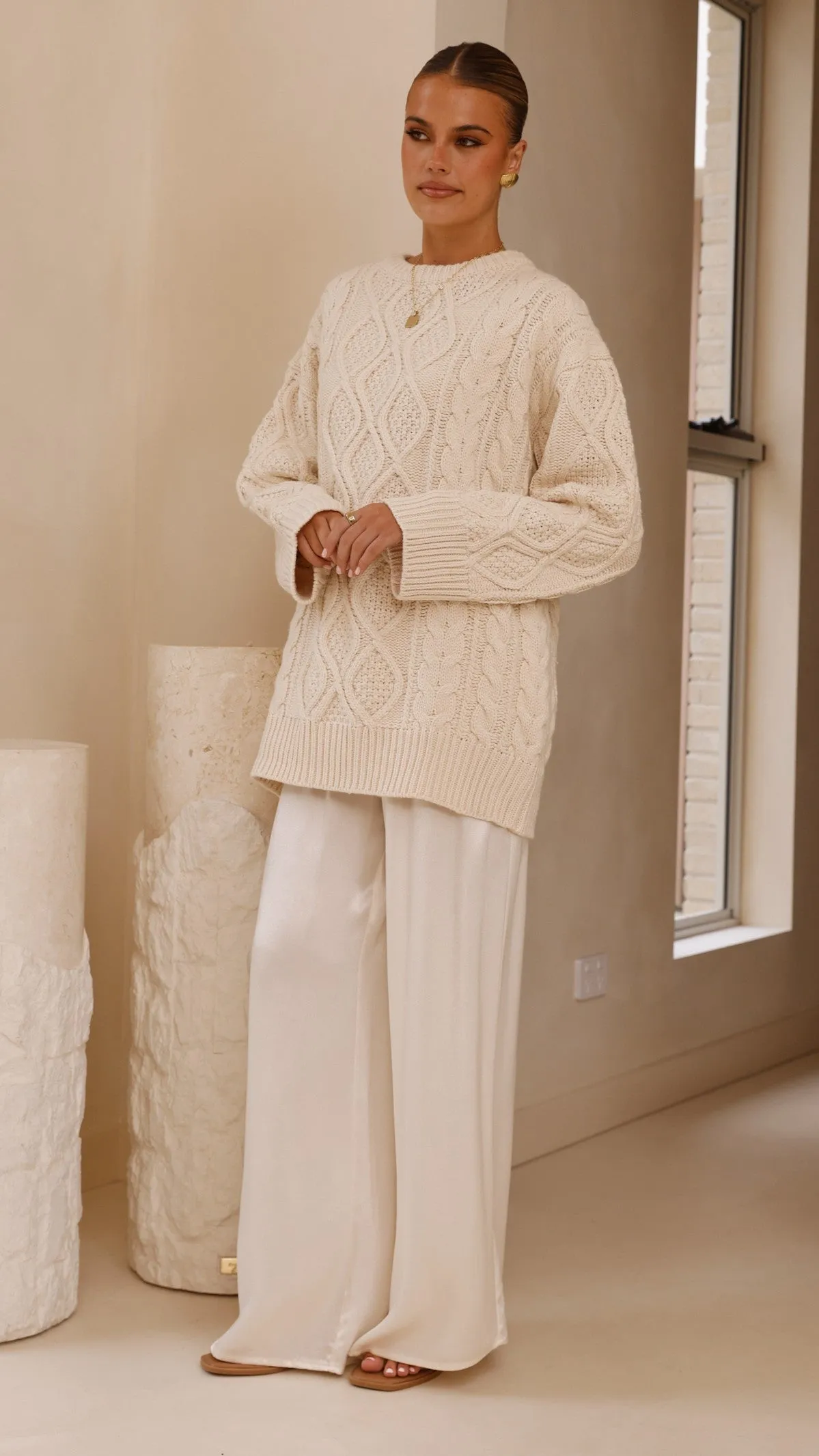 Luna Knit Sweater - Cream