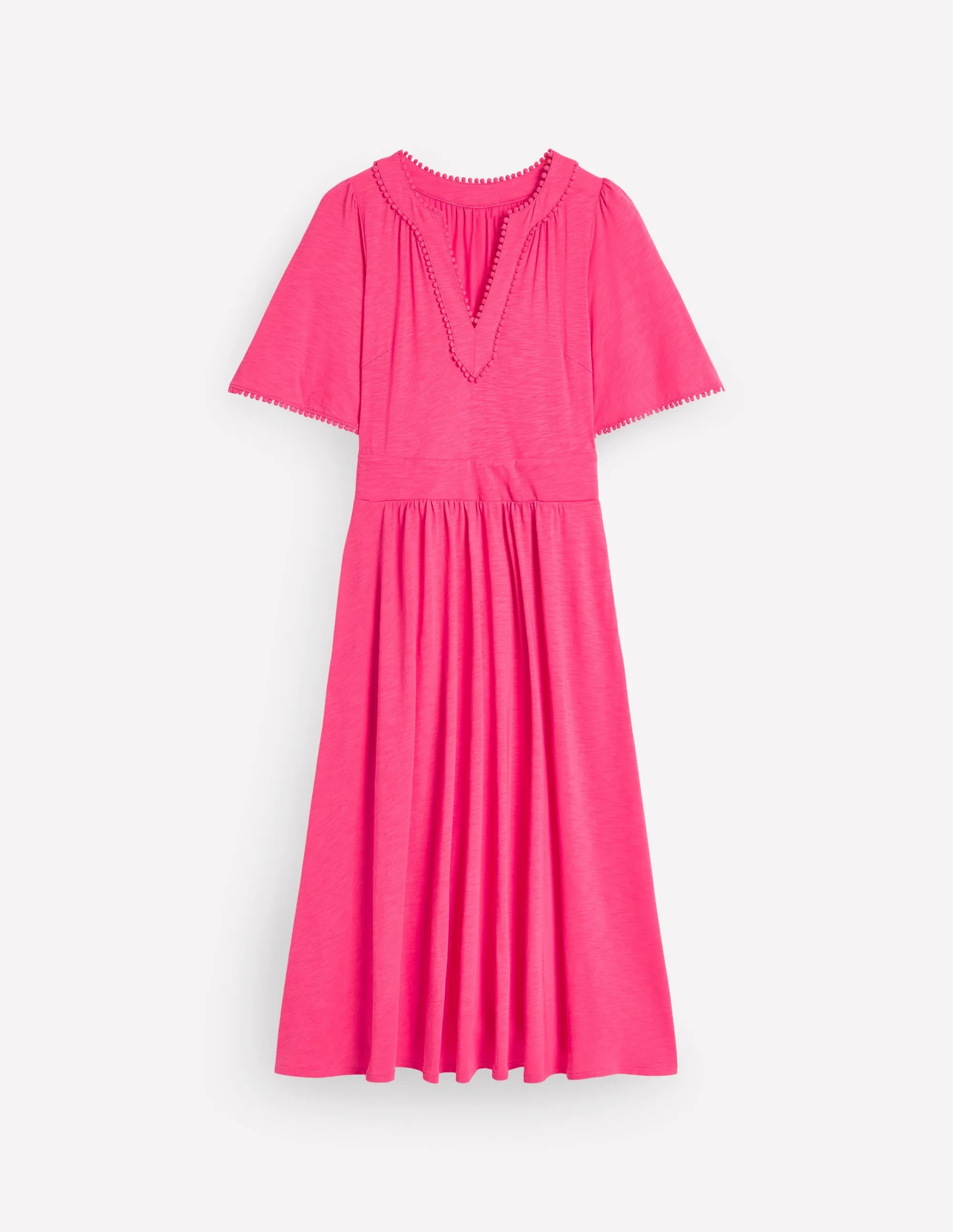 Maddie Trim Jersey Dress-Camelia Pink
