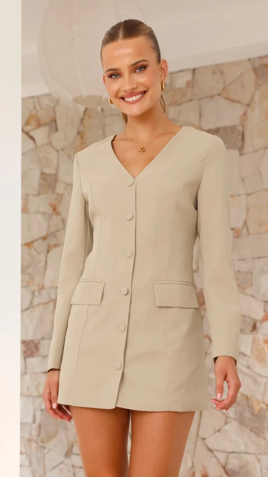 Madelaine Long Sleeve Mini Dress - Sage