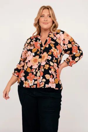 Maeve Button Through Blouse in Sweet Blooms