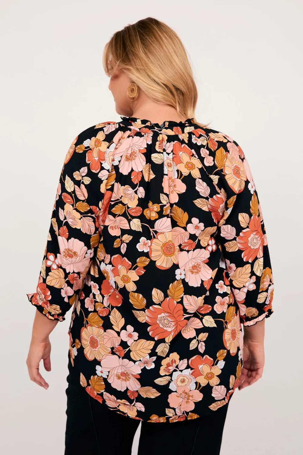 Maeve Button Through Blouse in Sweet Blooms