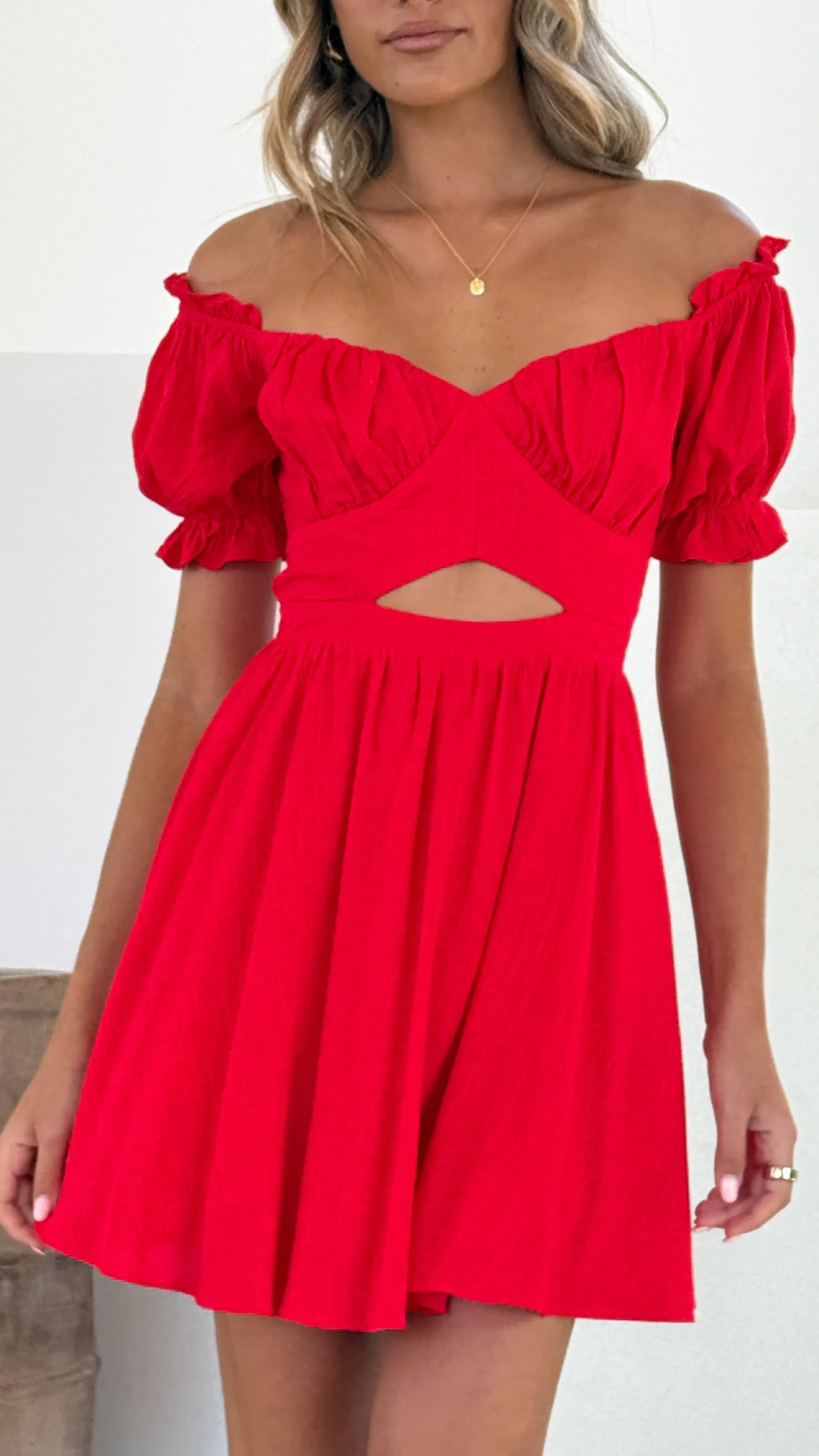 Magnolia Mini Dress - Red