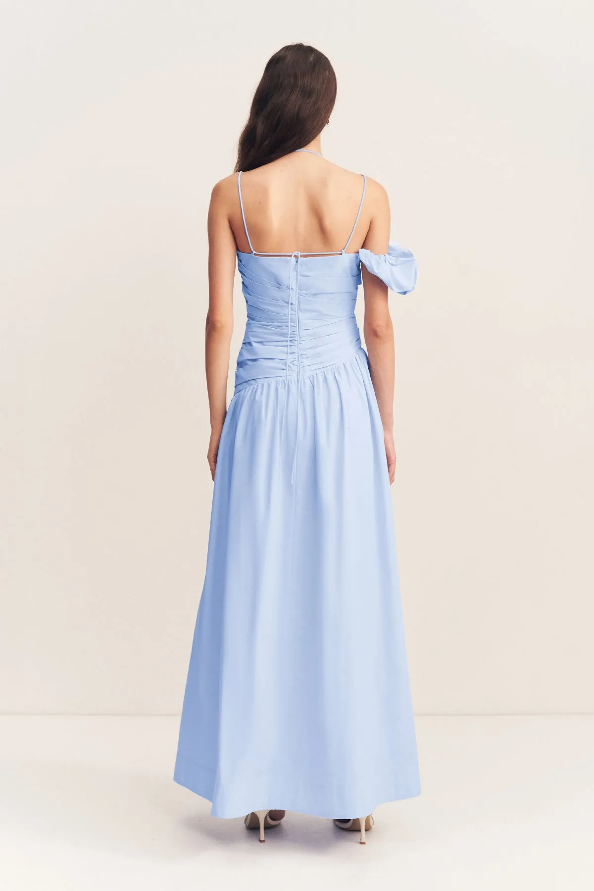 MAIORI BUBBLE SLEEVE MAXI DRESS - CORNFLOWER BLUE