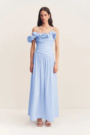 MAIORI BUBBLE SLEEVE MAXI DRESS - CORNFLOWER BLUE