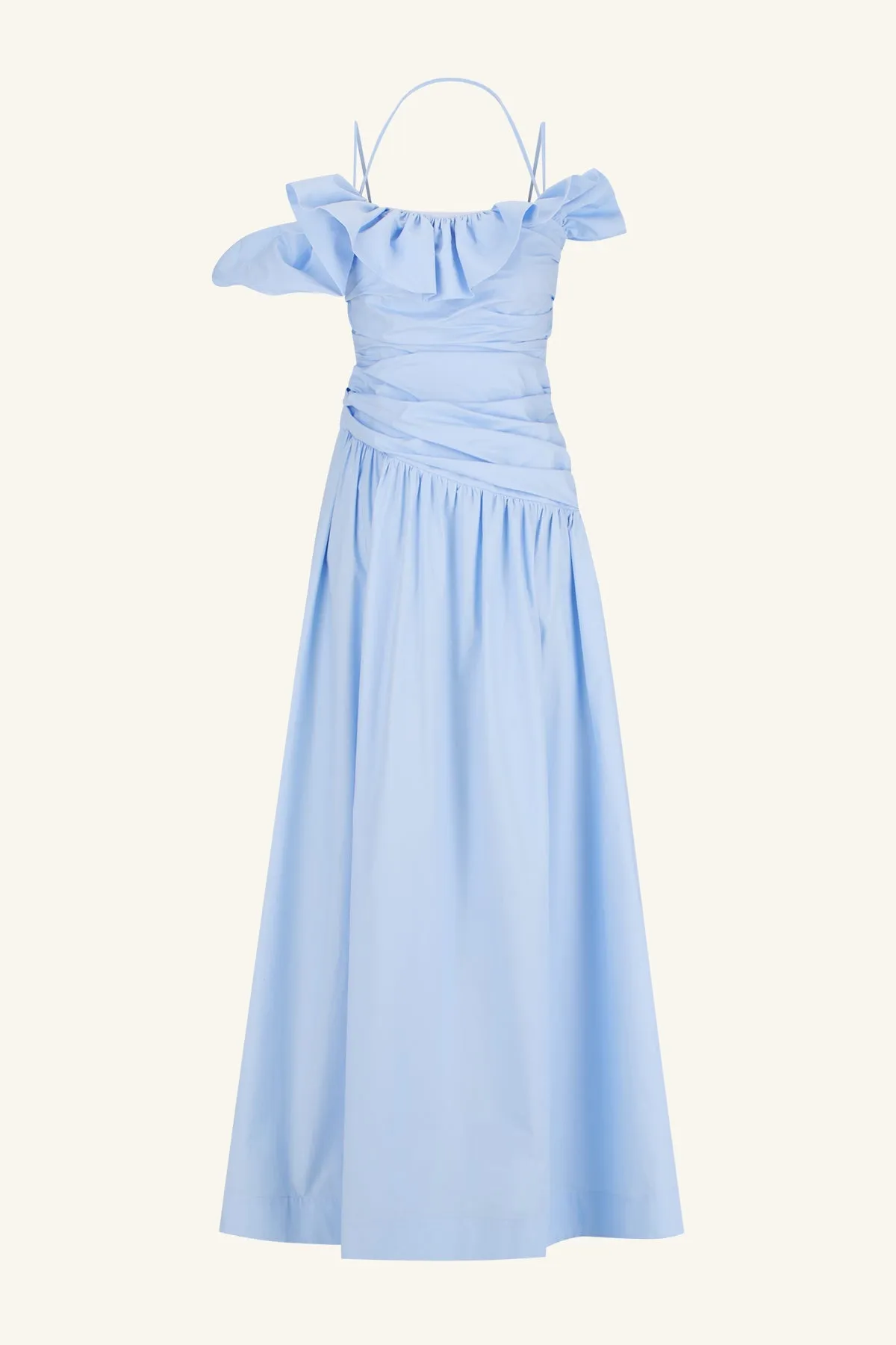 MAIORI BUBBLE SLEEVE MAXI DRESS - CORNFLOWER BLUE
