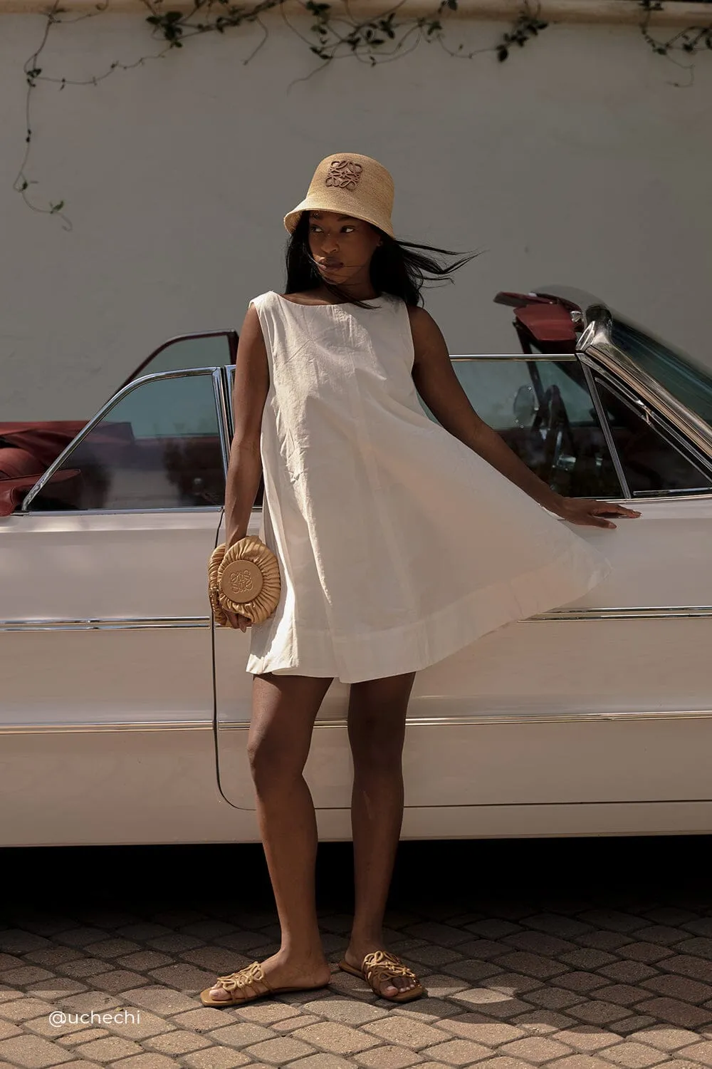 MAISIE WHITE POPLIN MINI DRESS