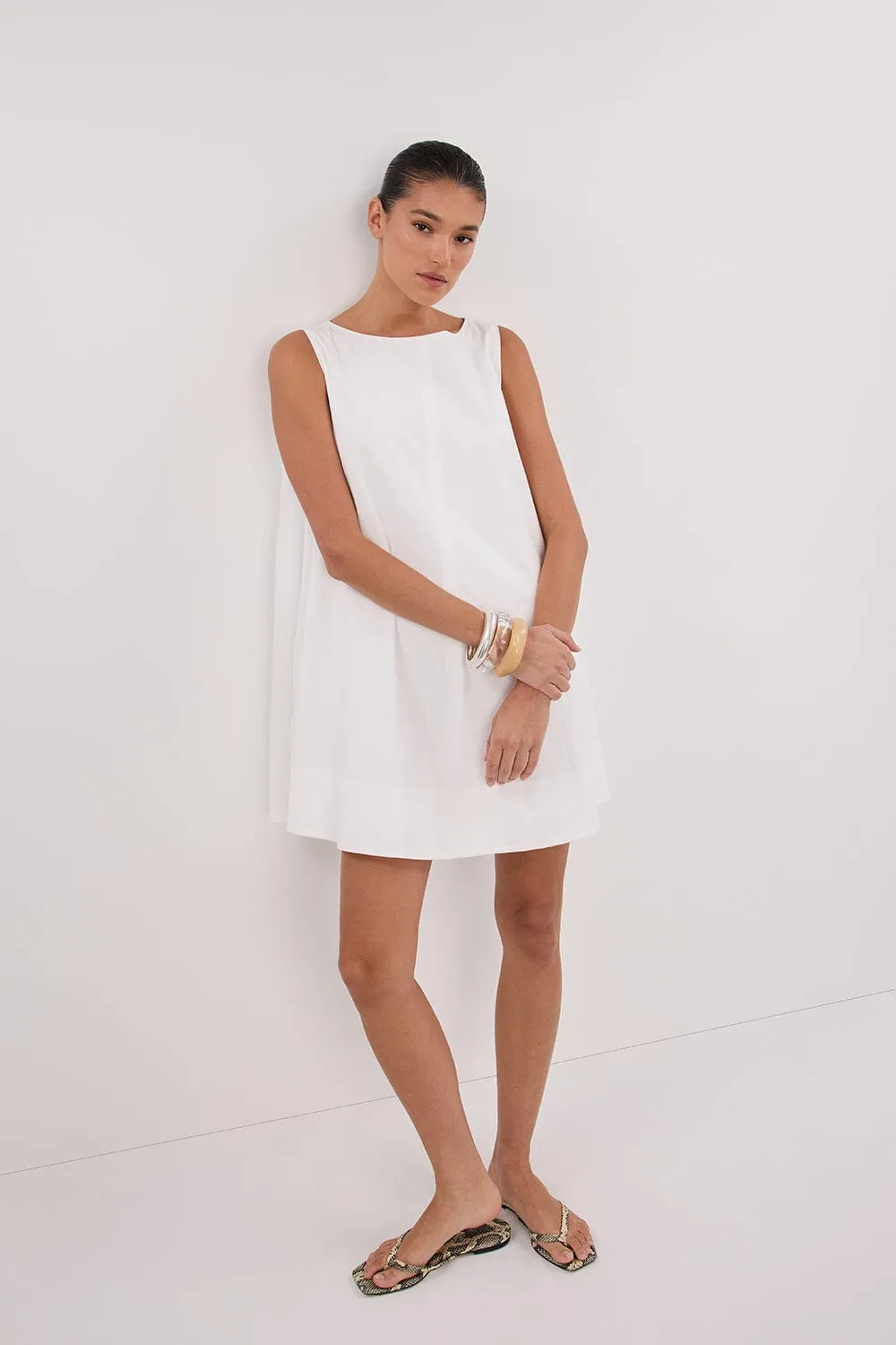 MAISIE WHITE POPLIN MINI DRESS