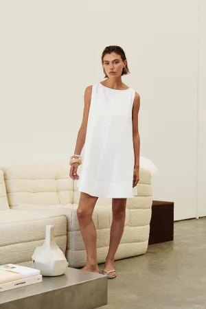MAISIE WHITE POPLIN MINI DRESS